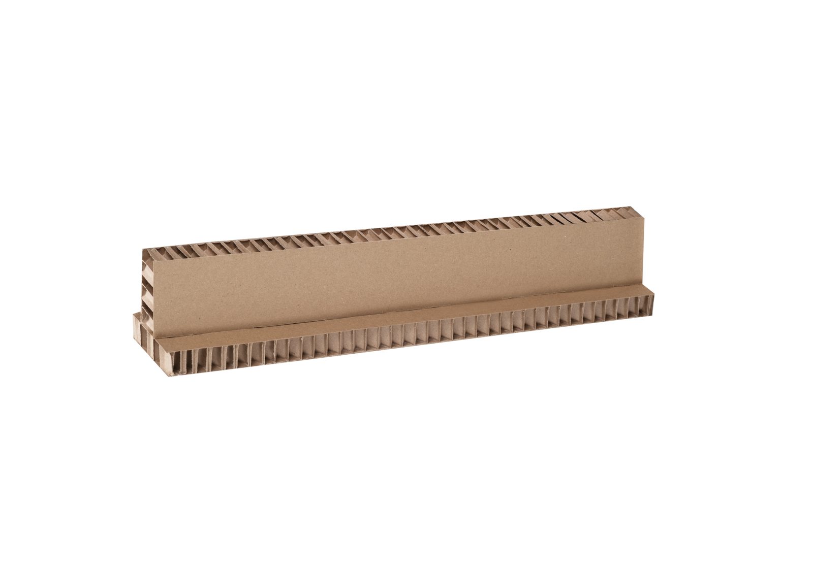 Long L-shaped honeycomb cardboard edge profile